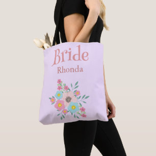 Tote Bag Magnifique floral violet et rose