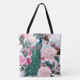 Tote Bag Magnifique Peacock Floral Mode Fourre-tout