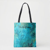 Tote Bag Magnifique personnalisation bleu émeraude marbre t (Devant)
