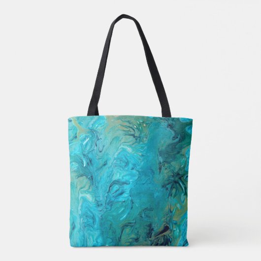 Tote Bag Magnifique personnalisation bleu émeraude marbre t (Dos)