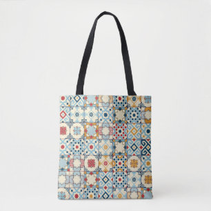 Tote Bag Magnifique sans couture motif blanc coloré marocai