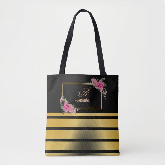 Tote Bag Magnifique Tirures dorées brillantes Nom de fille  (Devant)