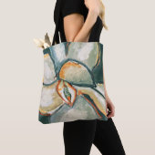 Tote Bag Magnolia en sarcelle (De près)