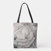 Tote Bag magnolia namesake, fleurs, tissu, coton & main (Dos)