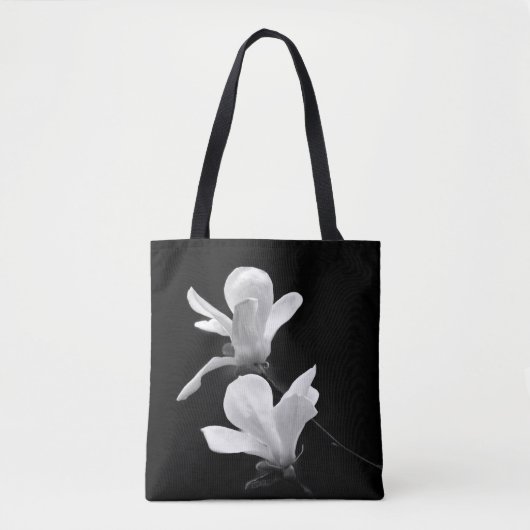 Tote Bag Magnolia noir et blanc (Devant)