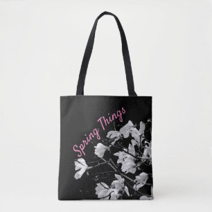 Tote Bag Magnolia noir et blanc