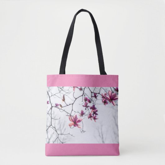 Tote Bag Magnolias roses (Devant)