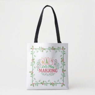 Tote Bag Mahjong de Noël Jouons au Mahjong