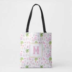 Tote Bag Mahjong Palm Beach Aquarelle