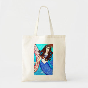 Tote Bag Maid d'honneur brune à queue bleue sirène
