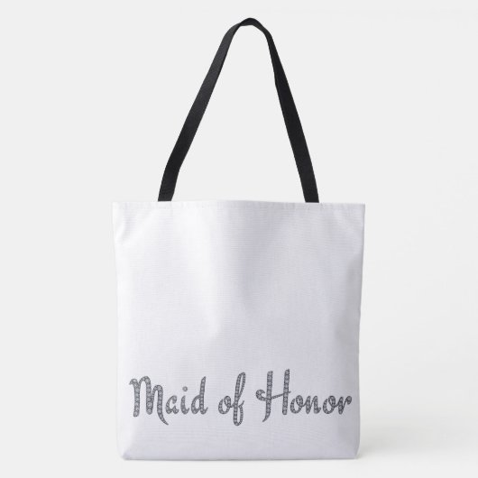 Tote Bag Maid of Honor bling avec couleur arrière - plan pe (Devant)