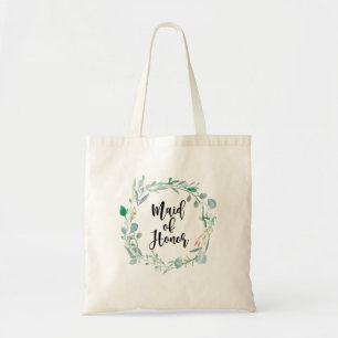 Tote Bag Maid Of Honor Cadeau Botanique Vert Mariage Fourre