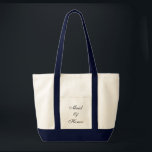 Tote Bag Maid of Honor Fourre-tout<br><div class="desc">Sac fourre-tout en bleu naturel/marine avec texte; Maid of Honor. Customisez cet objet ou achetez tel quel.</div>