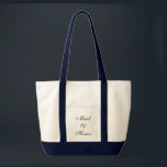 Tote Bag Maid of Honor Fourre-tout<br><div class="desc">Sac fourre-tout en bleu naturel/marine avec texte; Maid of Honor. Customisez cet objet ou achetez tel quel.</div>