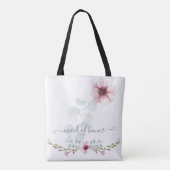 Tote Bag Maid of Honor Pretty Rose Anemone Flowers (Dos)