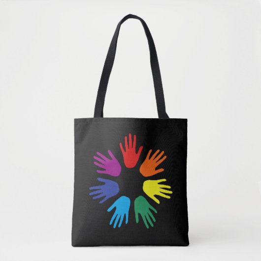 Tote Bag Main arc-en-ciel (Devant)