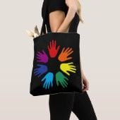 Tote Bag Main arc-en-ciel (De près)