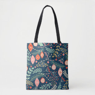 Tote Bag Main de Noël Vintage dessinée sans couture
