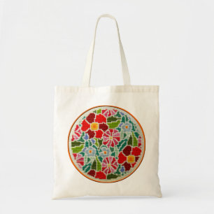 Tote Bag Main de souvenirs d'été brodée autour de