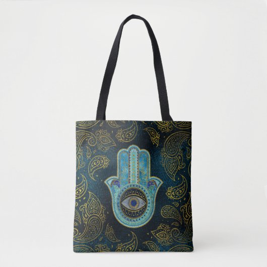 Tote Bag Main décorative de Hamsa avec l'arrière - plan de (Devant)