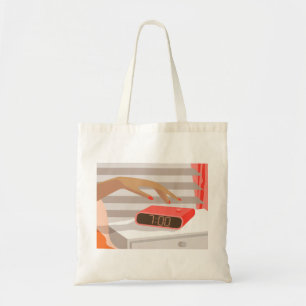 Tote Bag Main des femmes poussant le bouton snooze du révei