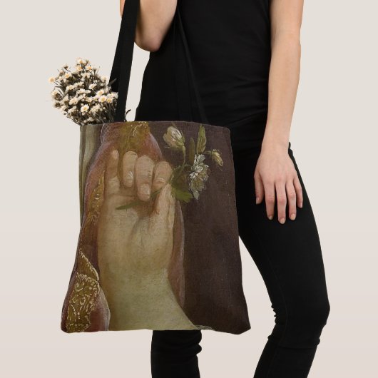 Tote Bag Main et fleurs (De près)