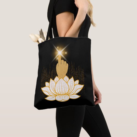 Tote Bag Main sacrée Lotus (De près)