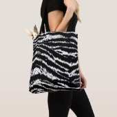 Tote Bag Main Tirée Abstraite Deux couleurs Zebra Stripes R (De près)