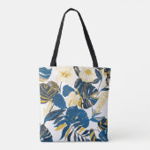 Tote Bag Main Tropicale tirée : Motif créatif sans couture (Dos)