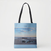 Tote Bag Maine Beach Bleu à basse marée Monogramme (Devant)