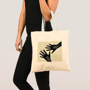 Tote Bag Mains Noires Avec Ongles Peintes