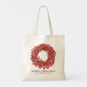 Tote Bag Mains peintes rouge Winterberry Wreath Noël (Dos)