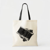 Tote Bag Mains w Architectural Blueprints, Vintage Business (Devant)