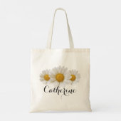 Tote Bag Maisées blanches avec nom personnalisé Floral (Dos)