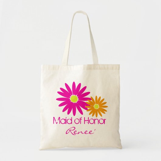 Tote Bag Maisées roses et orange (Devant)