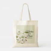 Tote Bag Maisières Et Lys Blancs Arrière - plan Vert Clair (Dos)