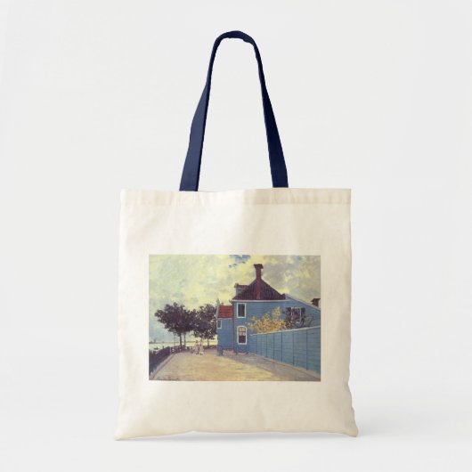 Tote Bag Maison bleue à Zaandam par Claude Monet (Devant)