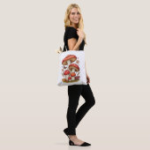 Tote Bag Maison Champignons Sublimation Goblincore (Sur le modèle)