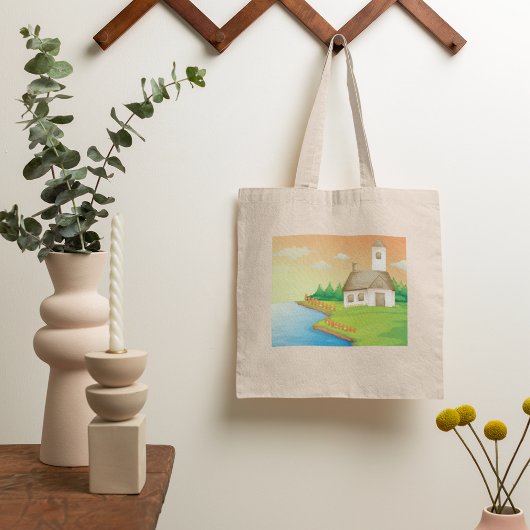 Tote Bag Maison de campagne au bord du lac
