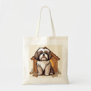 Tote Bag Maison de chien ludique Shih Tzu 