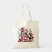 Tote Bag Maison de Noël rose (Devant)