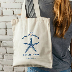 Tote Bag Maison de plage de Starfish Côte Bleue Personnalis