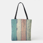 Tote Bag Maison de plage en bois peint côté océan rayé (Dos)