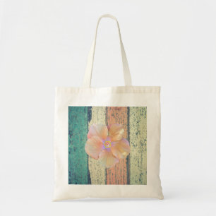 Tote Bag Maison de plage en bois peint de l'océan hibiscus
