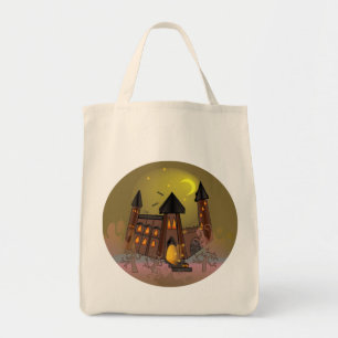 Tote Bag Maison de sorcière éffrayante Halloween et château