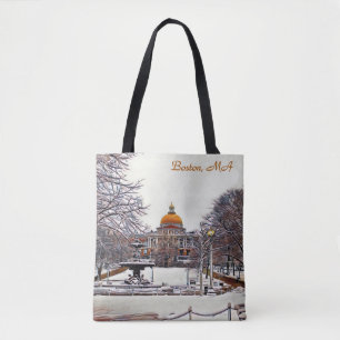 Tote Bag Maison d'État de Boston en hiver