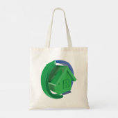 Tote Bag Maison Éco Verte avec Flèches Circulaires (Dos)