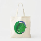 Tote Bag Maison Éco Verte avec Flèches Circulaires (Devant)