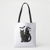 Tote Bag Maison et chat hantés (Devant)