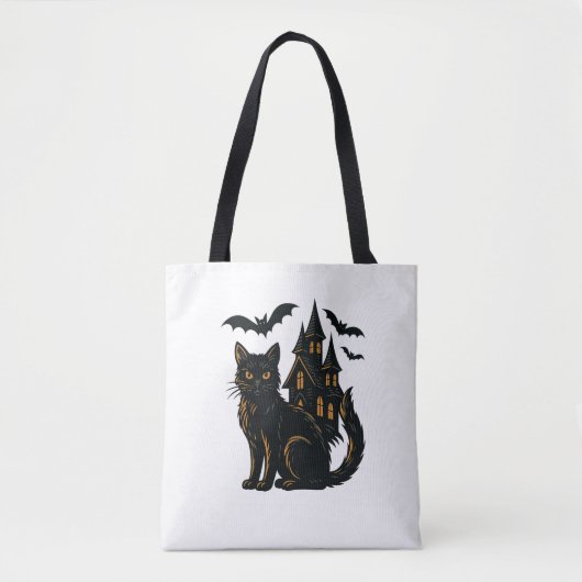 Tote Bag Maison et chat hantés (Devant)